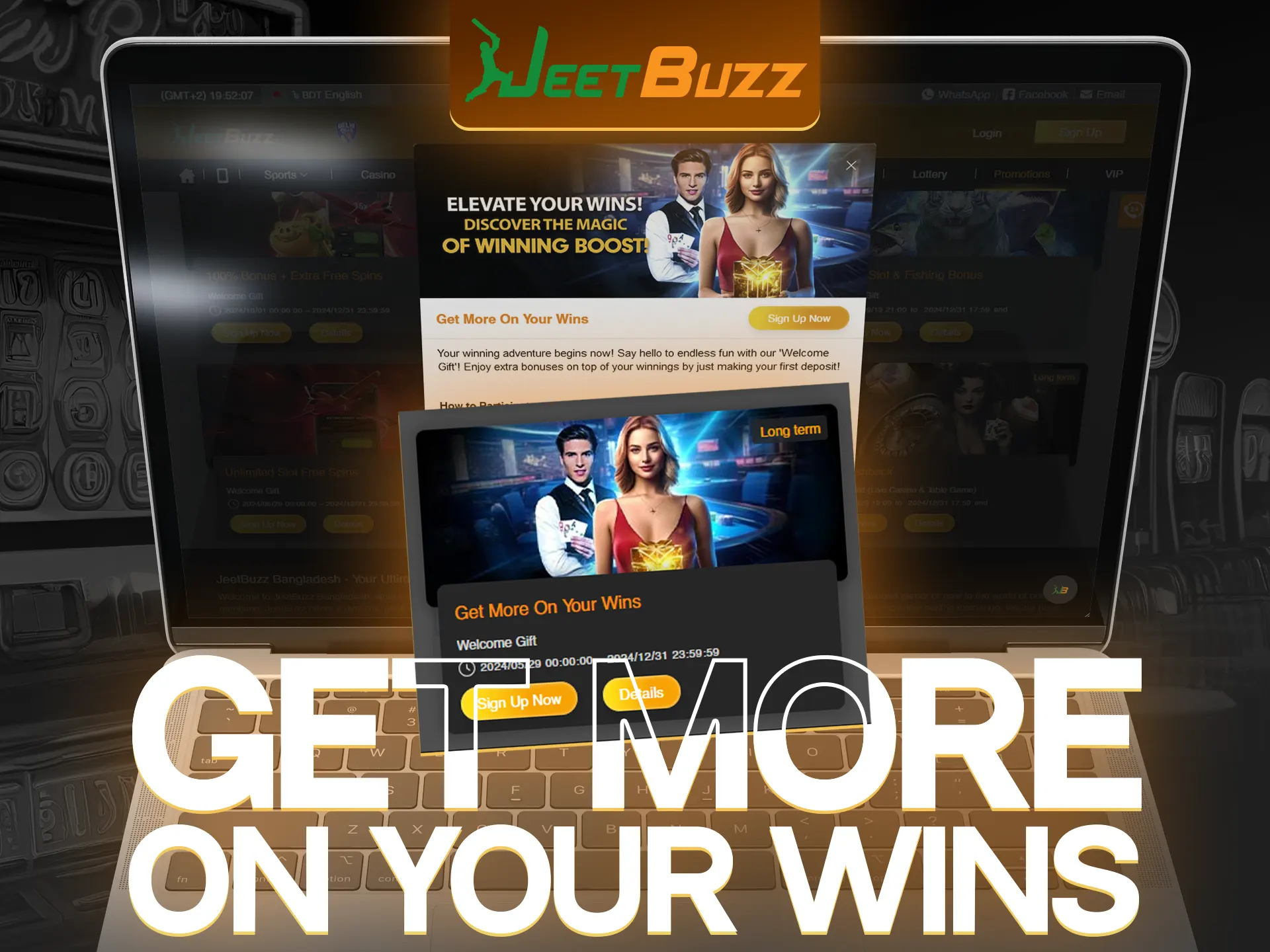 Win at the casino and get extra money from JeetBuzz.