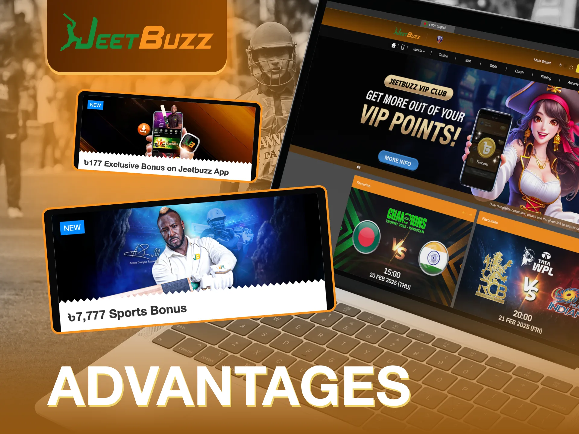 Andre Russell and JeetBuzz offer top-notch betting options.