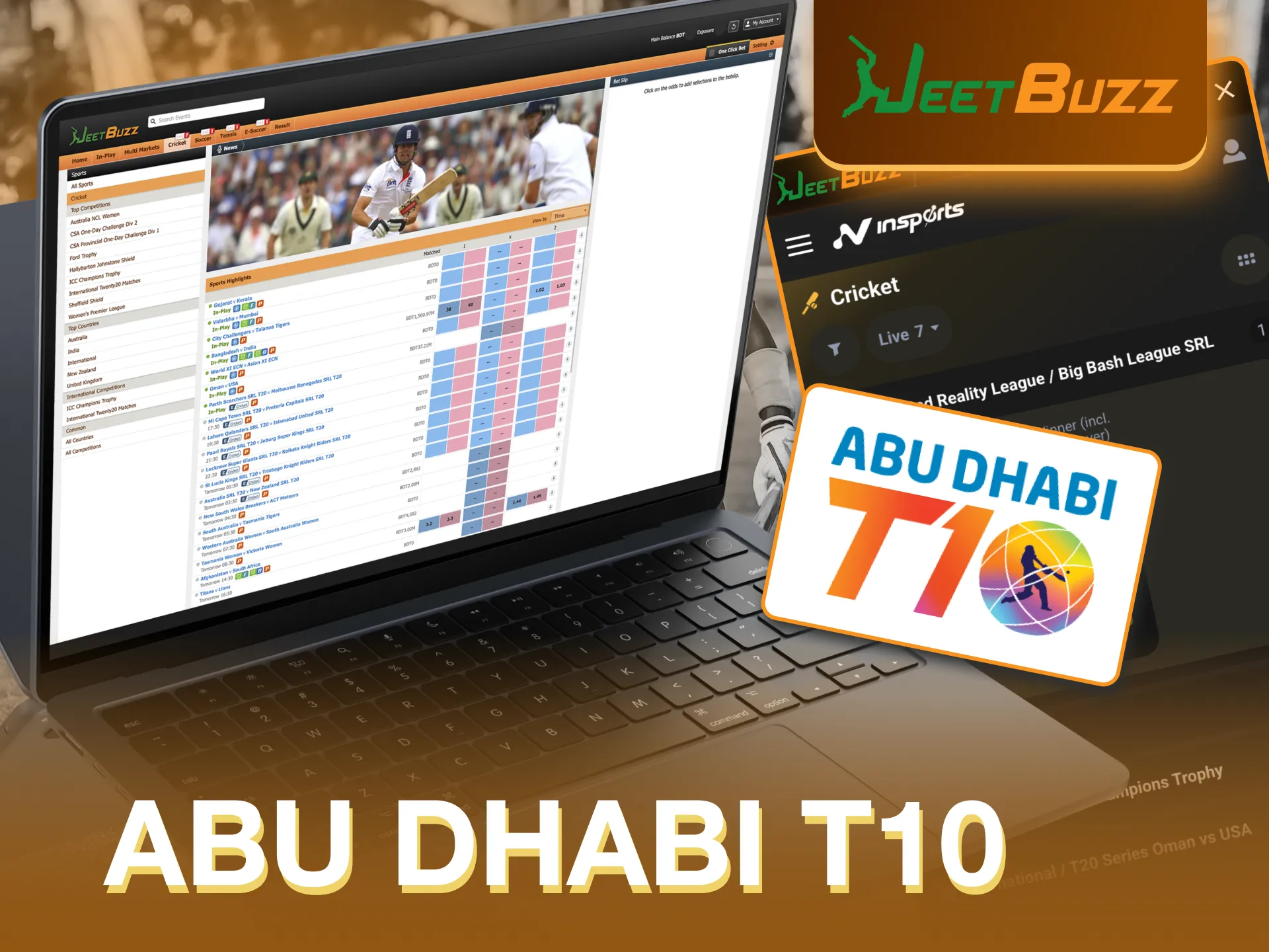 Join JeetBuzz and enjoy Abu Dhabi T10 action.