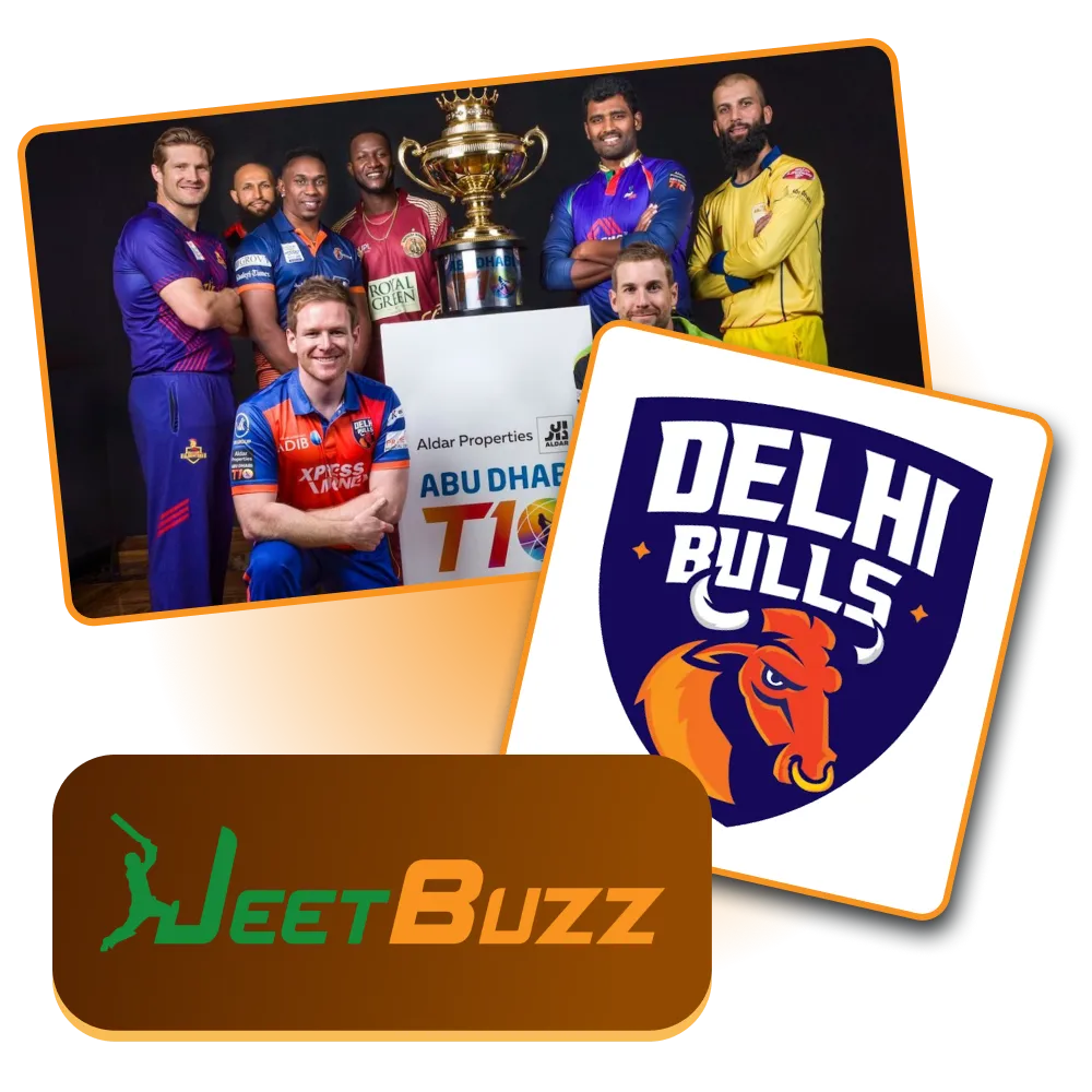JeetBuzz sponsors Delhi Bulls for exciting T10 cricket.