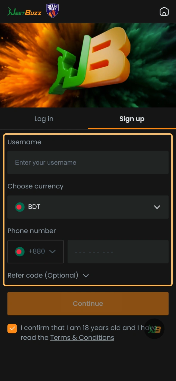 Create an account at JeetBuzz to start betting.