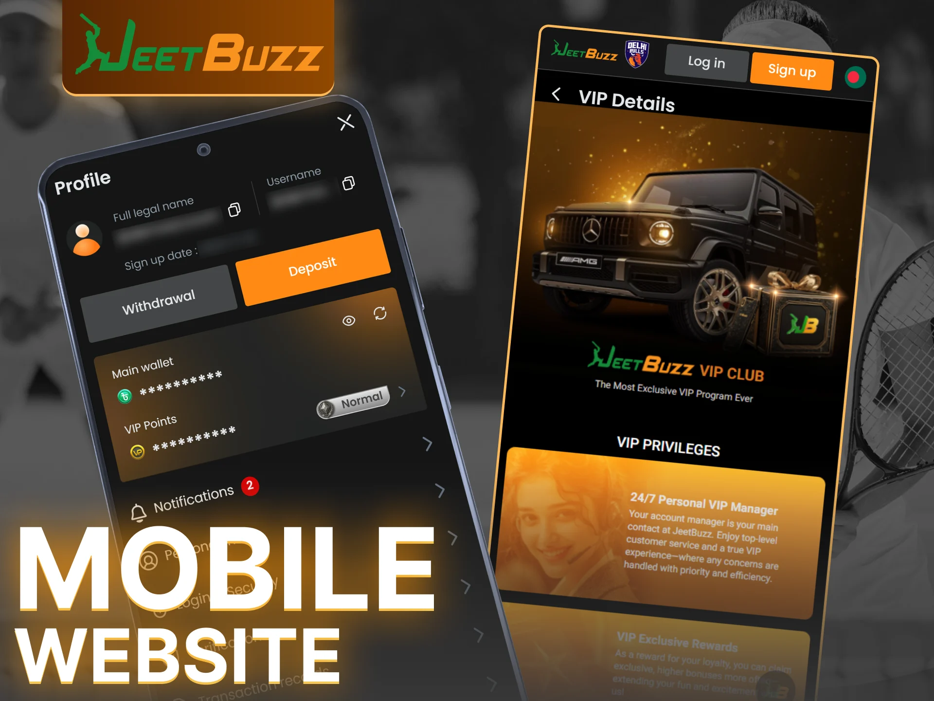 Visit JeetBuzz wibsite on your mobile phone without installing any additional applications.