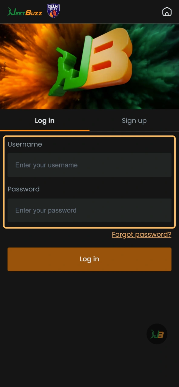 Enter all your account data correctly to log in to your JeetBuzz account.