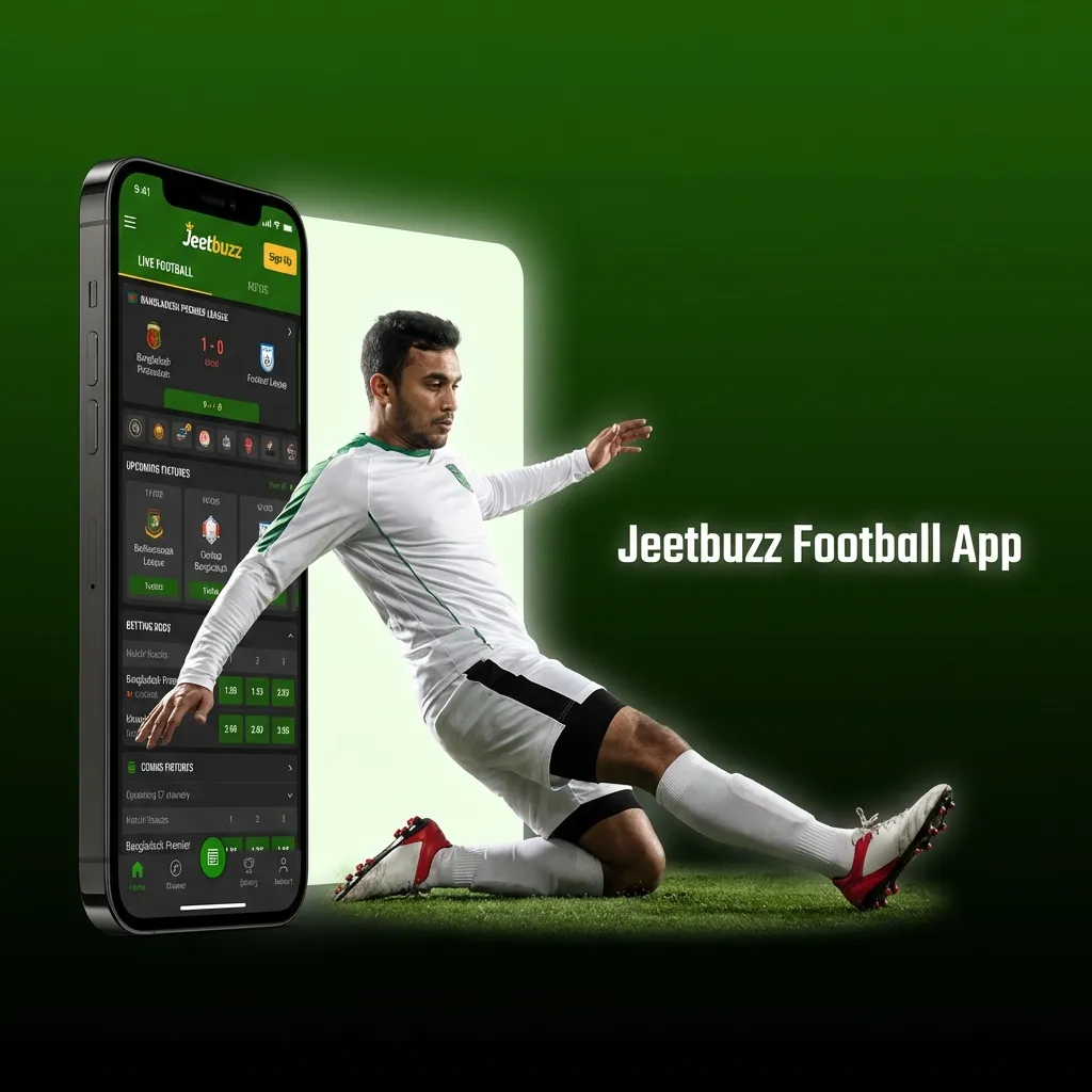 Jeetbuzz Football App interface showing mobile betting options for Android and iOS devices in Bangladesh.